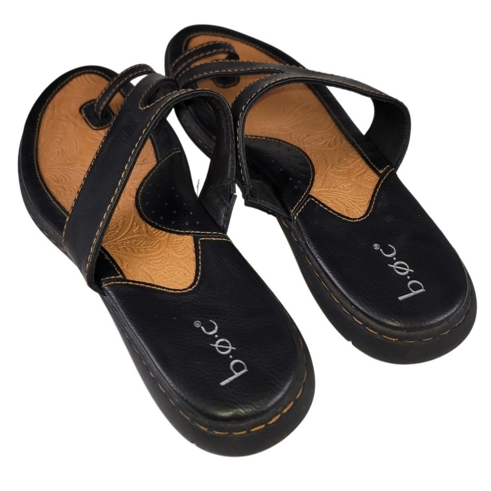 B.O.C Born Women's Black Toe Ring Sandals Laurina Slip On Shoes size 9 M - Picture 4 of 9